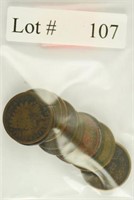 Lot #107 - 10 Indian Head Cents: 1862, 80, 84,