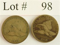 Lot #98 - 1857 & 1858 Flying Eagle Cents