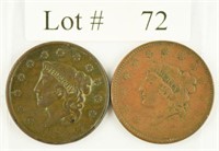 Lot #72 - 1837 SL & ML Matron Head Large Cents