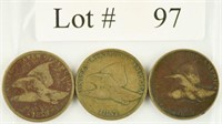 Lot #97 - 1857, 1858 LL & SL Flying Eagle Cents