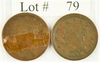 Lot #79 - 1843 & 1844 Braded Hair Large Cents