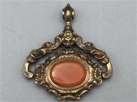 Agate gold plated spinning locket