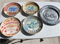 Advertising Plates and one Pewter Plate