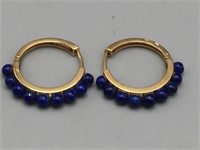 14k Lapis hoops