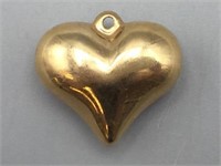 14k puffed heart