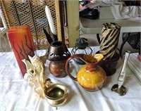 Blue Mountain Pottery, Candleholders, candles ect