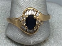 14k yg Sapphire/Diamond ring