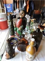Decorative liquor bottles, bottle holder ect