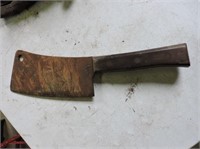 Antique Meat Clever with wooden handle