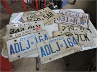Five Sets of Ontario License Plates ect