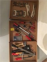 VISE GRIPS, SCREWDRIVERS, MISC SAWS AND PAINT