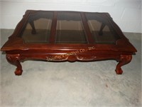 Coffee table w/glass inserts in top 49"L x 36" W