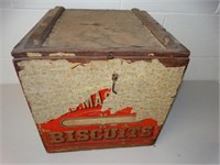 Wooden Biscuits box, Baltimore, MD  14"W x 14"D x