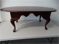 Cherry oval Queen Anne coffee table 45"L x 23