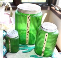 3-PIECE GREEN CANISTER SET