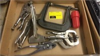 Lot of vise grips and craftsman clamp