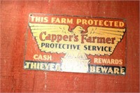 CAPPERS FARMER SIGN   8" X 14"