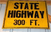 YELLOW STATE HIGHWAY SIGN