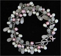 Sterling Silver Pearl Bracelet Handcrafted.