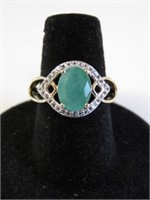 S/Silver Genuine Emerald Ring.  Approx Retail
