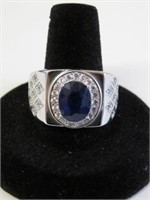 Sterling Silver  Enhanced Sapphire(3ct)(11g)