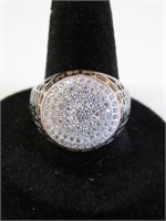 Sterling Silver CZ Men's Ring. Approx Retail $200