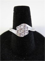 Sterling Silver 7 Diamonds Ring. Approx Retail