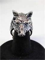 Stainless Steel Wolf Shaped Men's Ring. Approx