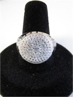 Sterling Silver Cubic Zirconia Men's Ring Size 12
