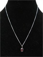 Sterling Silver Garnet Necklace - Suggested $100,