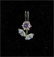 10kt Gold Cubic Zirconia Pendant Suggested $120,