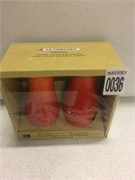 LE CREUSET SALT AND PEPPER SHAKERS