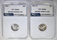 1944 & 1944-D MERCURY DIMES PCI MS66