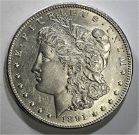 1891-CC MORGAN DOLLAR AU/BU