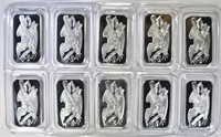 10-1oz .999 SILVER BARS “EAGLE WITH ARROWS”