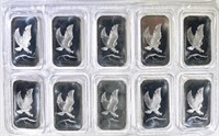 10-1oz .999 SILVER BARS “EAGLE LANDING”