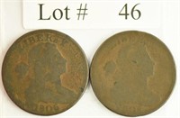 Lot #46 - 1805 & 1806 Drapped Bust Large Cent