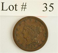 Lot #35 - 1853 Braded Hair 1/2 Cent