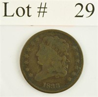 Lot #29 - 1833 Classic Head 1/2 Cent