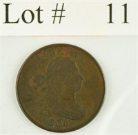 Lot #11 - 1806 Drapped Bust 1/2 Cent Small 6
