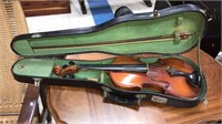 Stradivarius copy violin with the bow, one string