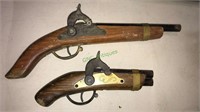 Two vintage flintlock toy Guns, (1011)