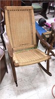 Modern rocking chair with hemp string seat back