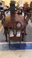 Queen Anne cherry dining room set, table with one