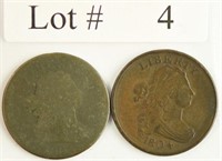 Lot #4 - 1803 & 1804 Drapped Bust 1/2 Cent