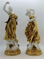 Pair of Fine Porcelain Dancing Muse Figurines