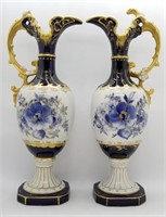 Pair of Royal Dux Mantel Urns