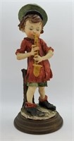 Capodimonte Resin Figure of Boy Playing Saxophone