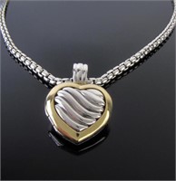 14K and Sterling Heart Locket, David Yurman