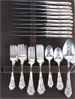 Set of Wallace 'Rose Point' Sterling Flatware
